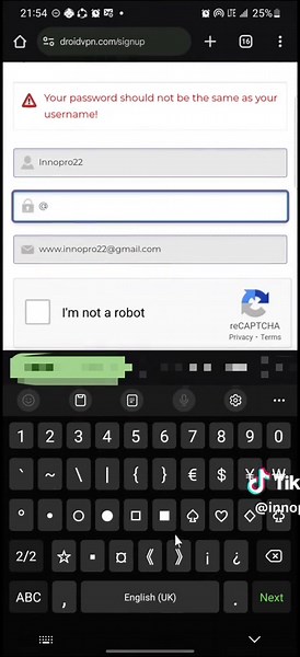 Guía para crear una cuenta de Droid VPN
