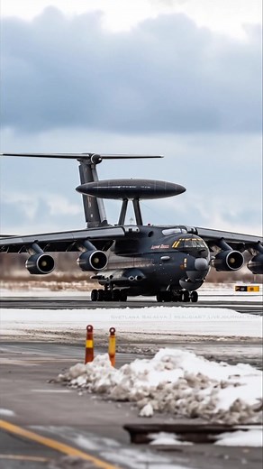 The A-50U — Russia’s eyes in the sky. A flying command center built on the mighty Il-76, guiding missions with unmatched precision and real-time radar power. #A50U #RussianAirForce #AviationPower #AEW&C #SkyDominator | Apex Aviation