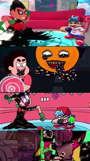 FNF Robin Glitched 3D vs BF 2D - Friday Night Funkin #fnf #robin #glitched