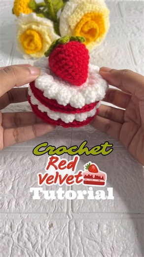 Crochet Red Velvet Cake 🎂 | Easy Crochet Cake Tutorial Step by Step