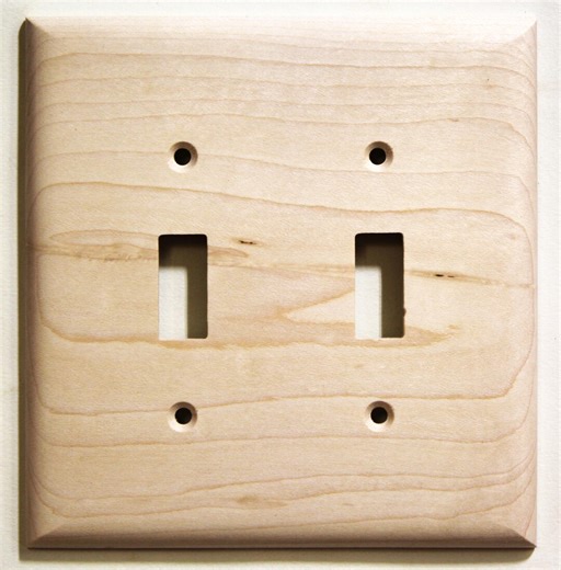 Unfinished Maple Double Toggle Light Switch Plate: Natural Wood Wall Decor - Etsy