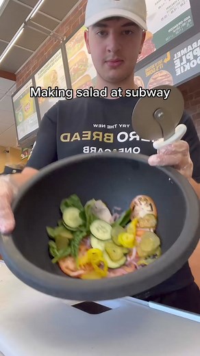 Making salad at Subway 🎵 #Milad #goodfood #Subway | Milad Mirg