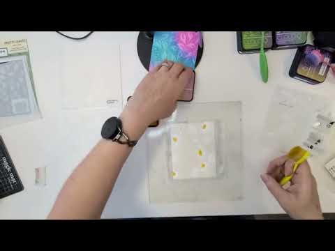 Lisa Horton embossing folder/stencils and ink blending.