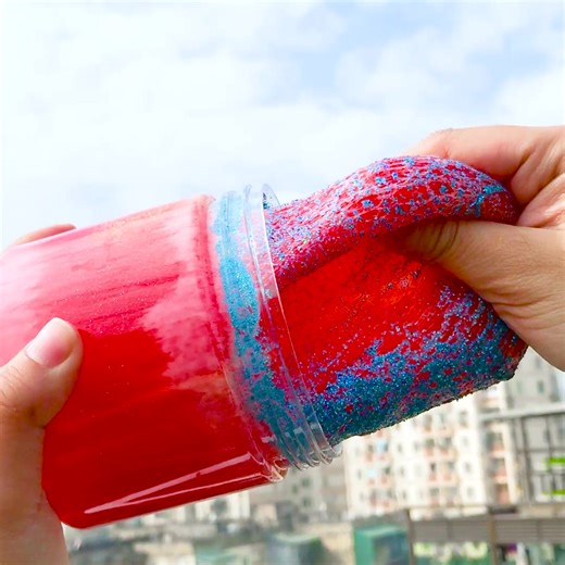 ASMR Slime Experience with Colorful Slushie