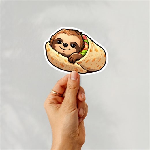Cute Sloth Burrito Sticker | Funny Food Animal Vinyl Sticker | Kawaii Sloth Wrap Sticker | Waterproof Scratch Resistant Sticker for Laptops - Etsy