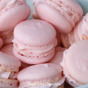 Light and crisp on the outside and soft and chewy in the center, these strawberry macarons would make an ✨ awesome homemade gift ✨ for Mother's Day! Sugar Geek Tip: if you're making these for Mother's Day, they can last about 2-3 days in the fridge. In fact, it is recommended that macarons be stored in the fridge for at least 24 hours to improve the texture of the cookie. Just something to keep in mind as you plan for this weekend! I've put together a step-by-step recipe over on sugargeekshow.co