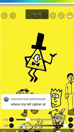 Day 12 of filling the yellow wall (Bill Cipher) #gravityfalls #disney #yellow #wetbananamold
