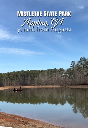 Mistletoe State Park, Appling GA ✨ A state park located about 35 min. from Augusta. There’s a campground, rental cottages, hiking, a boat launch, fishing spots & more! 🌲 #augusta #mistletoestatepark #georgianature #fortgordon #militarywife