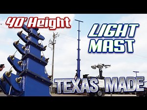 Telescoping Light Mast - 9'-40' Seven Stage Aluminum Light Tower - 66lb Payload - Electric Winch