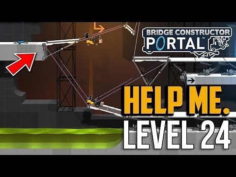 Bridge Constructor Portal : Level 24 Puzzle Solution