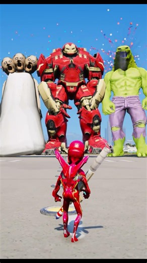 Random Superheroes VS Giant Ironman & Giant & Granny hulk Brothers #shorts #youtubeshorts