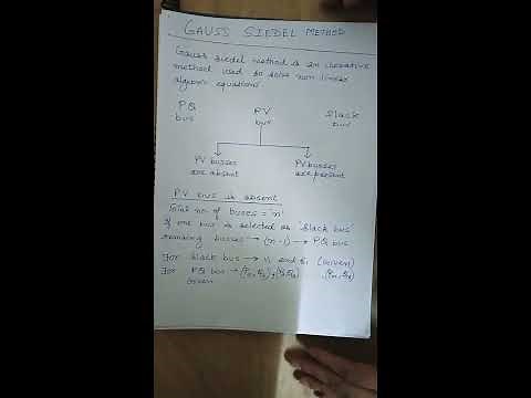 Gauss Seidel method of LOAD FLOW ANALYSIS