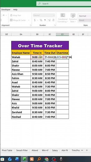 Overtime Tracker in Excel | Automatic Overtime Calculation Sheet (Free Template)