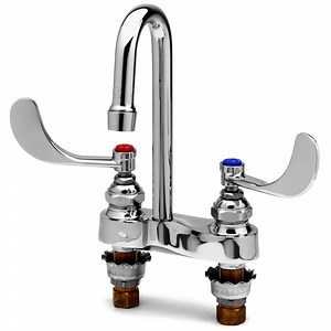 T&S B-0892-VRS Vandal Resistant 2.2 GPM Deck Mount Centerset Mixing Faucet with 4" Centers, 2 7/8" Gooseneck Spout, 4" Wrist Action Handles, and Eterna Cartridges