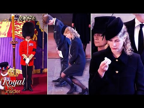 Heartbreaking moment Lady Louise performs deep curtsy behind the Queen's coffin - Royal Insider