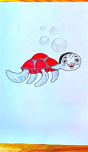 Cute Turtle Drawing Step by Step | رسم سلحفاة كيوت خطوة بخطوة #art #لایک #drawing #کلیک #سبسکرايب
