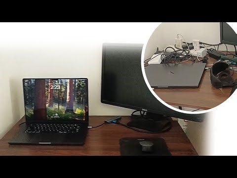 Organizing Laptop Table and Managing Cluttered Wires | Simple Desk Setup Tips