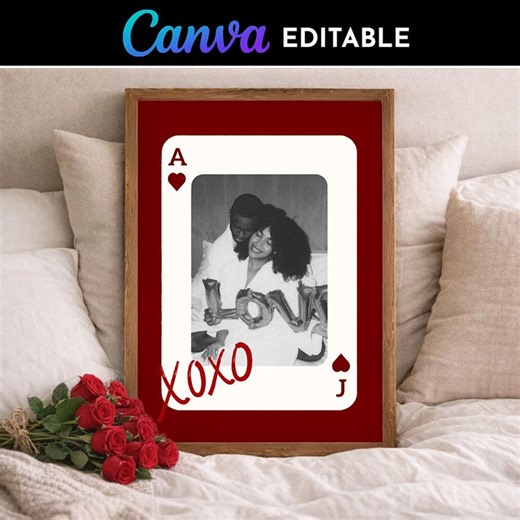 Custom Playing Card Poster, Playing Card Print, Personalized Gift, Gift for Boyfriend, Custom Playing Card, 1st Anniversary, Printable Gifts - Etsy