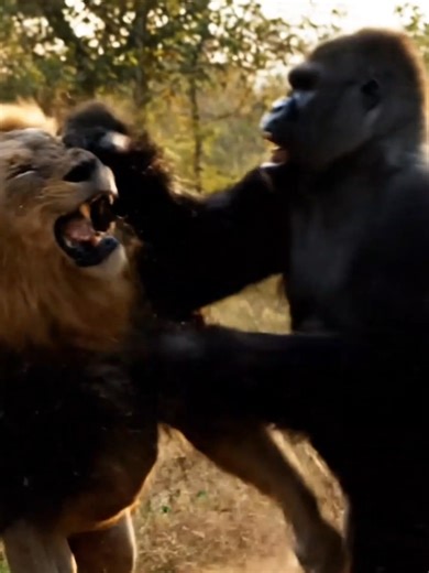 Gorilla vs Lion: A Brutal Wildlife Encounter Revealed