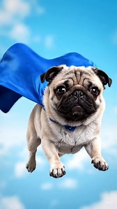 🦸‍♂️ Tiny paws, big hero vibes — this pug is flying straight into our hearts! 💖🐾 #SuperPug #TinyHero #PugLife #AdorableDogs #PuppyVibes #FluffyMood #HappyPug | Pug Lover Community