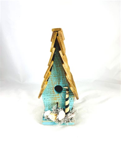 Nautical Coastal Birdhouse, Rustic Lighthouse Centerpiece, Gift for Bird Lover - Etsy