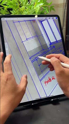 how to hand-draw a kitchen design using your iPad #interior #procreate #designer