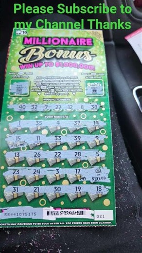 Win on Millionaire Bonus South Carolina Lottery Scratch off ticket