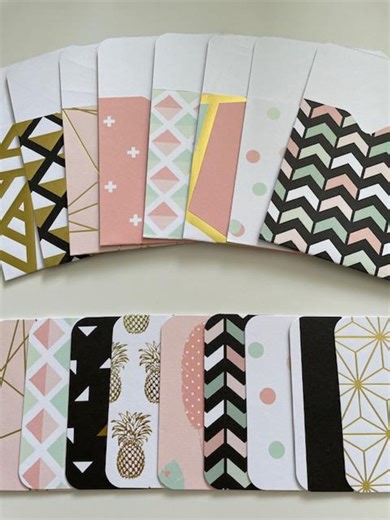 Library Pocket & Mini Journaling Card Set | Blush, Gold, and Black Ephemera | 2x3 Cards | Scrapbook Pocket Kit | Modern Paper Pack. - Etsy