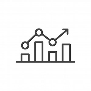 Graph-Symbol oder Logo in moderner Linie. Liniendiagrammsymbol....
