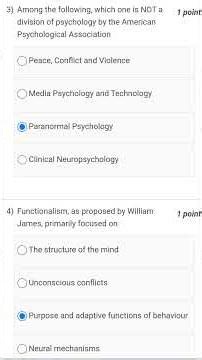 SWAYAM /NPTEL INTRODUCTION TO PSYCHOLOGY/Week 1 Assignment/Quiz