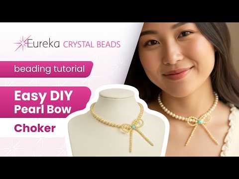 Your First Handmade Jewelry Piece 💖 Easy DIY Pearl Bow Choker Free Tutorial #diy #jewelrymaking
