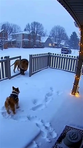 Lion Attacks Dog in Snow and Drags It Away | Shocking Scene