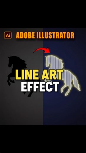 Create Line Art Effect in Illustrator #speed #3d #tricks #design #logo #global #shorts