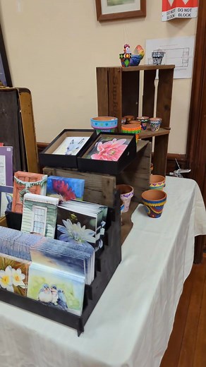 All set up for the Berlin Arts and Fine Crafts Fair! Come visit today (11/22/2025) til 4. 1870 Town Hall, Berlin | Suzanna Roberts