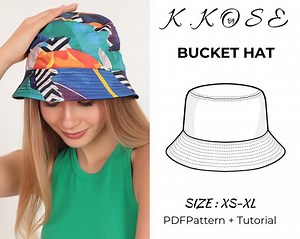 Reversible Bucket Hat Sewing Pattern: Easy Beginner Project (XS-XL) (PDF Pattern) - Etsy UK
