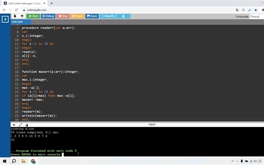Pascal语言基础入门速成教程 8 （数组与函数过程的综合运用）