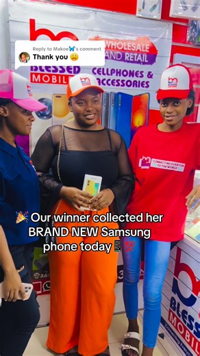 🎉 Our winner collected her BRAND NEW Samsung phone today📱💯 MISSed the challenge? 🤔 Don't worry, stay tuned for more chances to WIN BIG🎁 Keep following us for updates! 👀 #blessedmobiles #TiktokChallengeAccepted | Blessed Mobiles