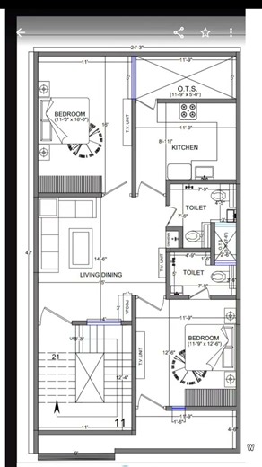 24'3"X47' House Plan | Vastu Friendly Home Design#barch#civil#interior#vastu#layout#shorts#yt#viral
