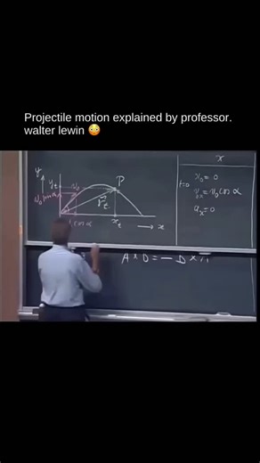 education on Instagram: "Professor Walter Lewin explains projectile motion as two separate motions happening together: constant horizontal motion and accelerated vertical motion due to gravity. Gravity acts only downward, so even a horizontally-launched object falls at the same rate as a dropped one. When combined, these motions create a smooth parabolic trajectory. . . . #explore #physics #explnation #reels #education"