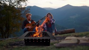 FEBTECH Smokeless Fire Pit Insert - 29" OD & 25" ID Carbon Steel Square Fire Pit Ring with Air Vents - DIY in or Above Ground Portable FirePit Ring for Outdoor Garden & Camping Bonfires