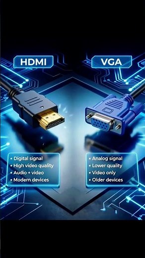 HDMI vs VGA for Gaming & PC – Full Guide #hdmi #vga #hdmivsvga #displaycable #techtips #ytshorts
