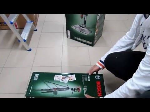 Unpacking Cross Line Laser 360° Bosch PLL 360 Set with tripod BT150 0603663001