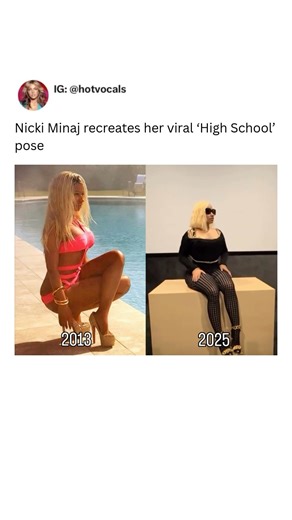 Hotvocals on Instagram: "The true queen of setting trend 💅 The Nicki Minaj leg trend went viral when a clip showed her confidently crossing her legs in a way that captured everyone’s attention. Fans started recreating the pose, celebrating her powerful and unapologetic attitude. The trend highlights Nicki’s fierce confidence and style, making it a symbol of empowerment and boldness. Social media exploded with memes, videos, and challenges inspired by that iconic leg cross, showing how small mom