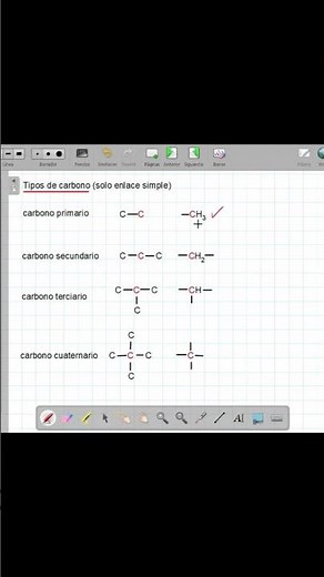 Tipos de carbono: primario, secundario, terciario ý cuaternario
