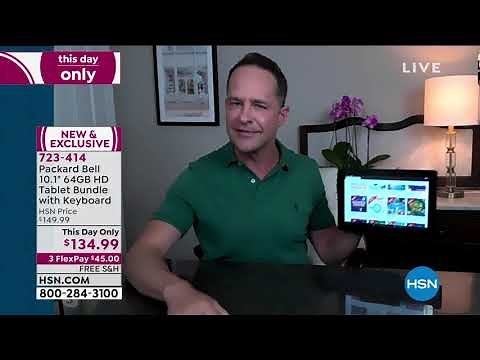 Packard Bell 10.1" 64GB HD Tablet Bundle with Keyboard a...