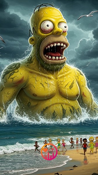Scary versions of giant Simpsons Beach a as story 😱💢 #thesimpsons #simpson #simpsons