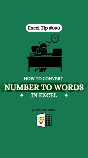 Excelhacks101 | Daily Excel Tips | Convert Numeric To Words in Excel‼️ VBA code shared on telegram, link in bio🔗 Save for later so you don't forget ✨ #excel #exceltips... | Instagram