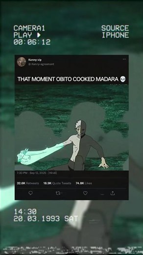 THIS MOMENT OBITO COOKED MADARA 💀#kakashi #madina #obito #shortvideo