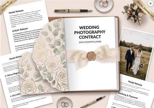Wedding Photography Contract Template, Photographer Agreement Form (digital Download) - Etsy
