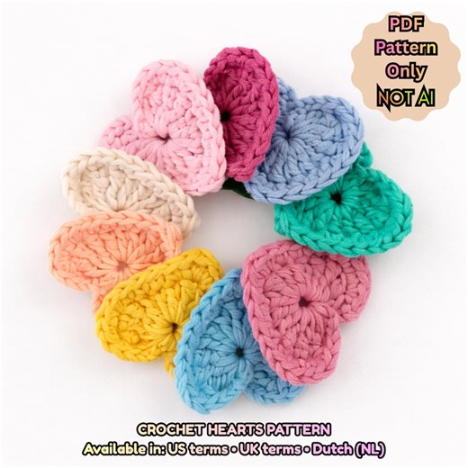Crochet Heart Coaster Pattern: Frejdis Design, Us/uk/dutch (PDF Pattern) - Etsy